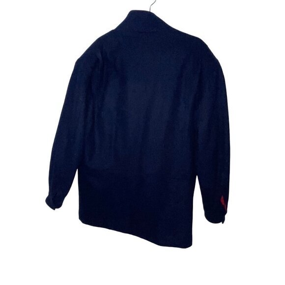 Rick Pallack Mens Field Jacket Size 46 Blue Wool Blend Button Front Closure - Picture 4 of 16